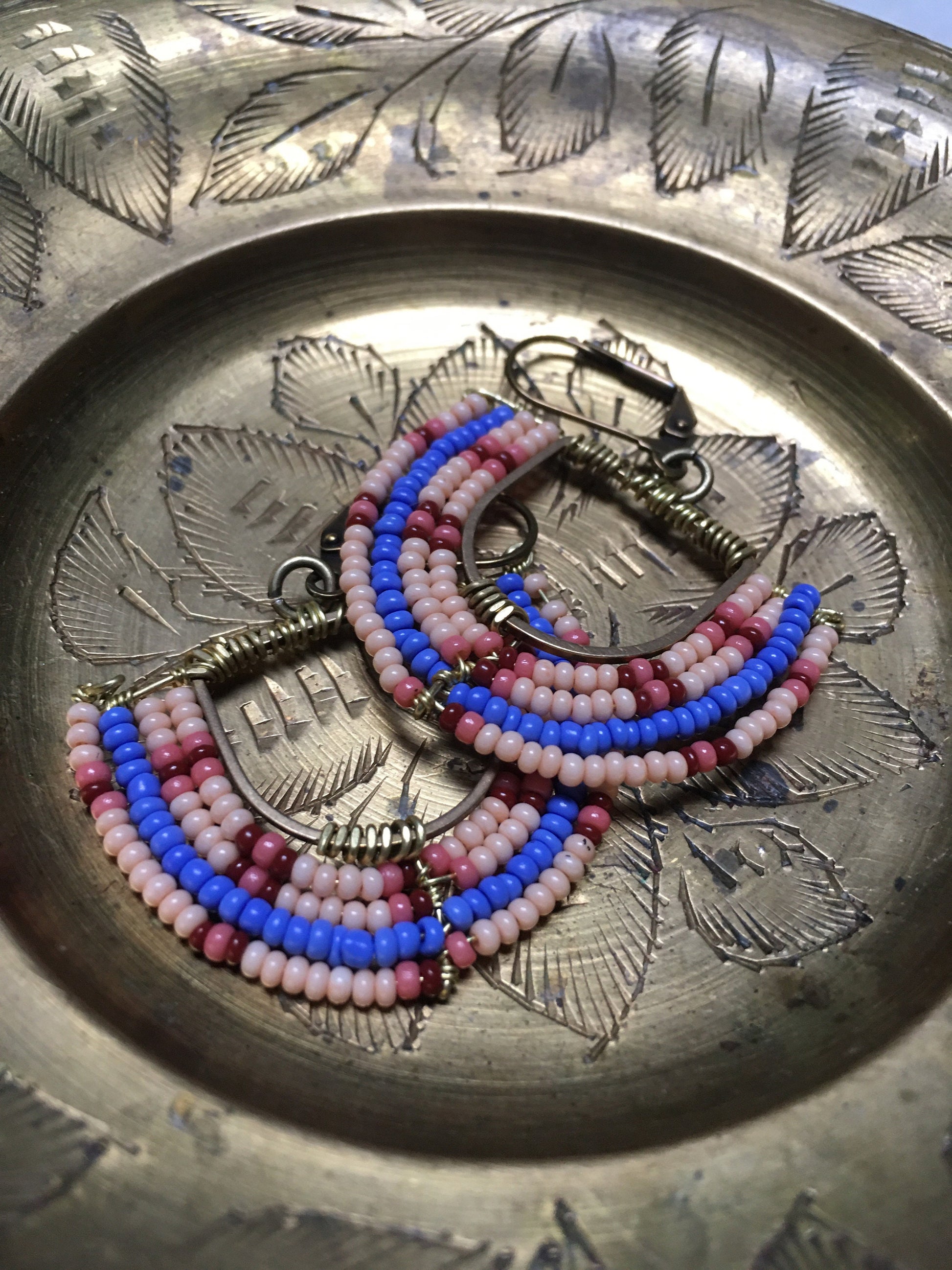 Basket pattern earrings