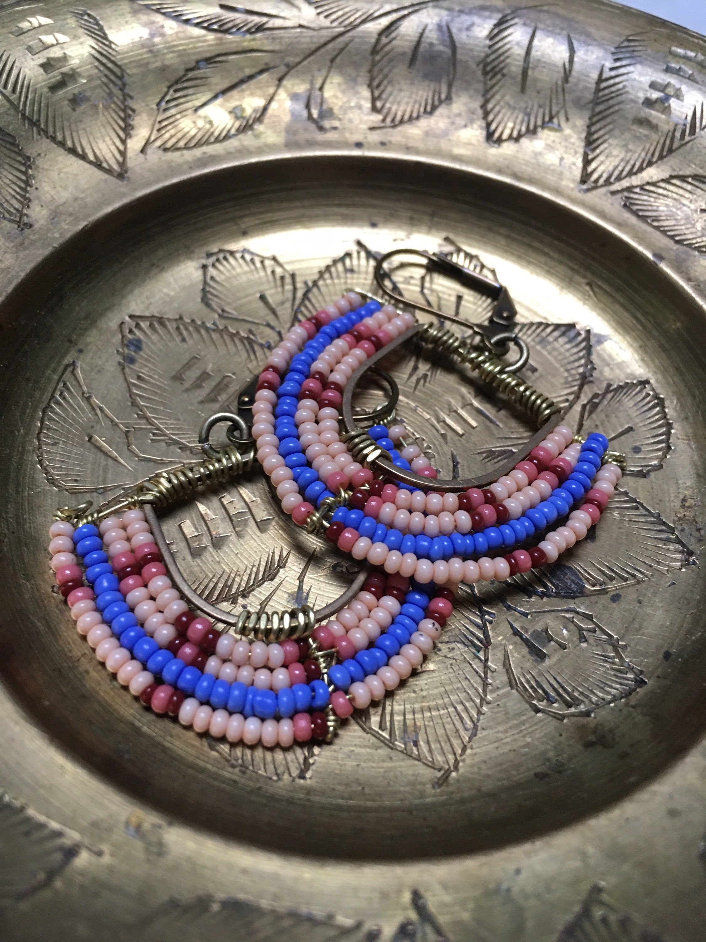Basket pattern earrings