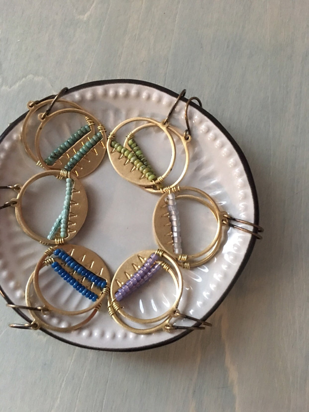 Grey sky mountain  earrings