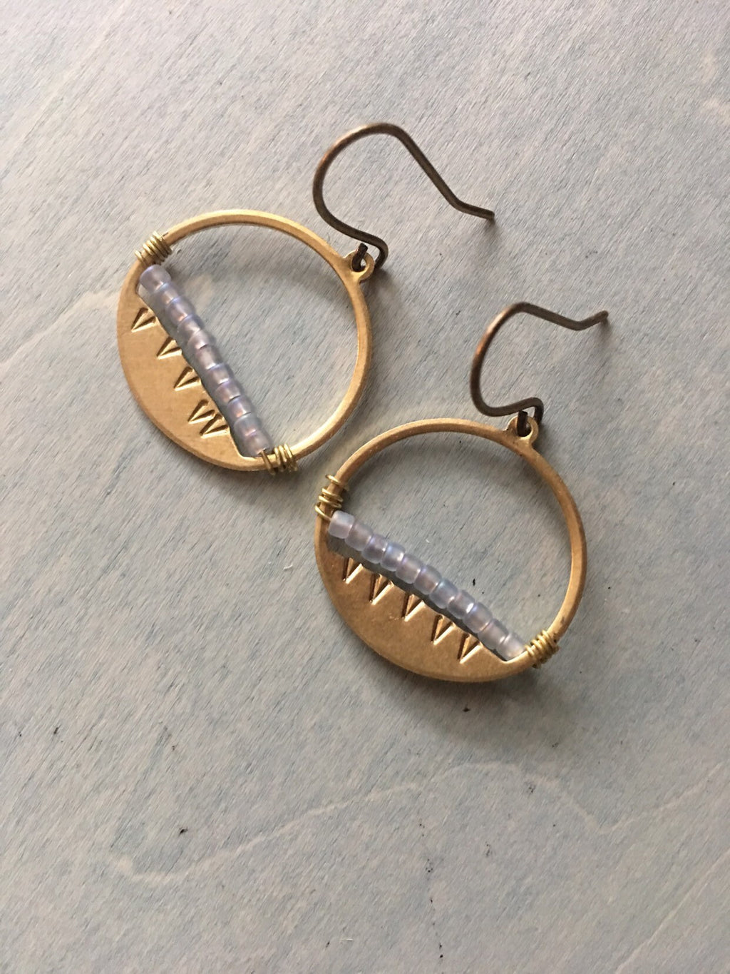 Grey sky mountain  earrings