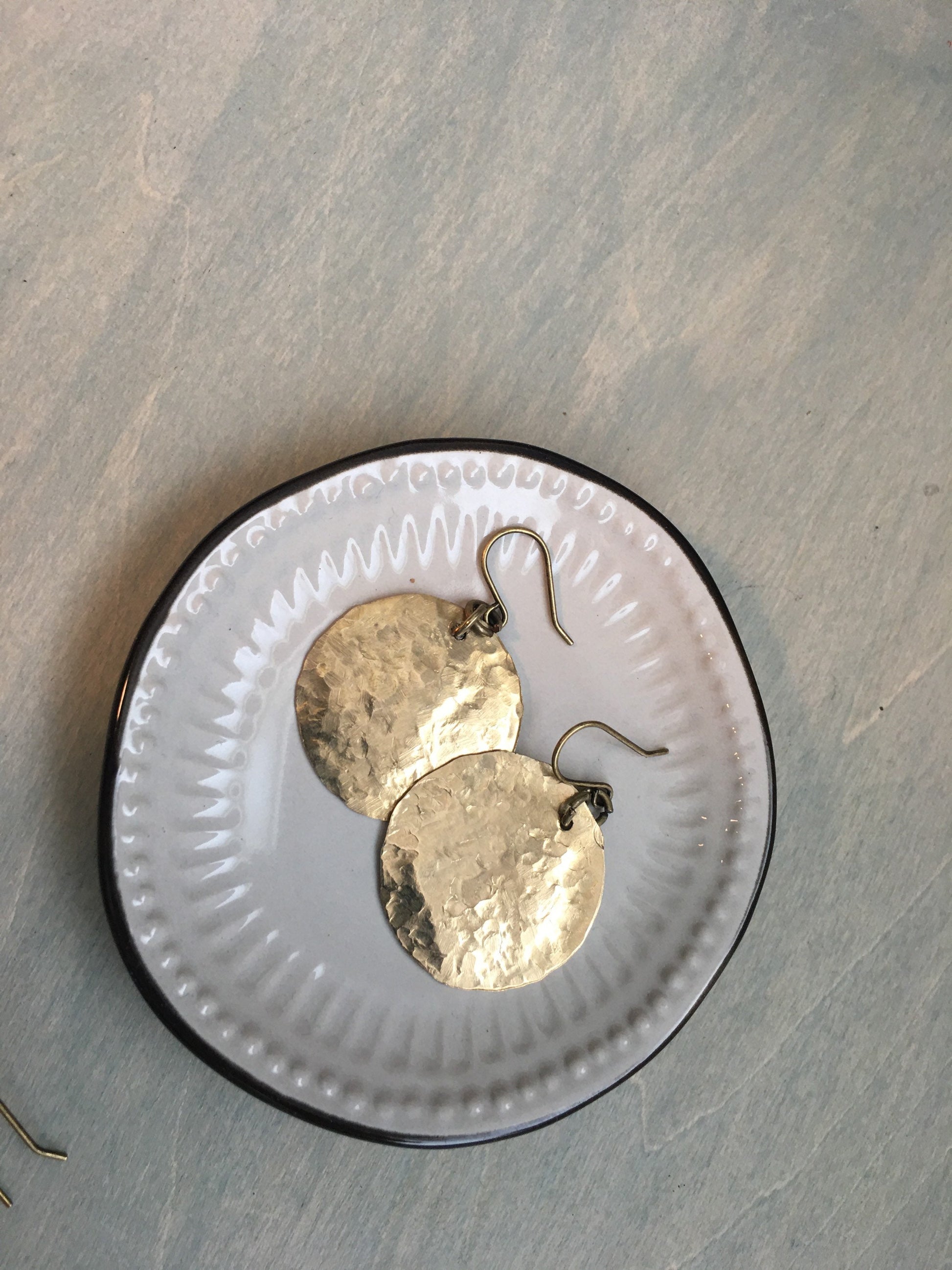 Golden state disk earrings