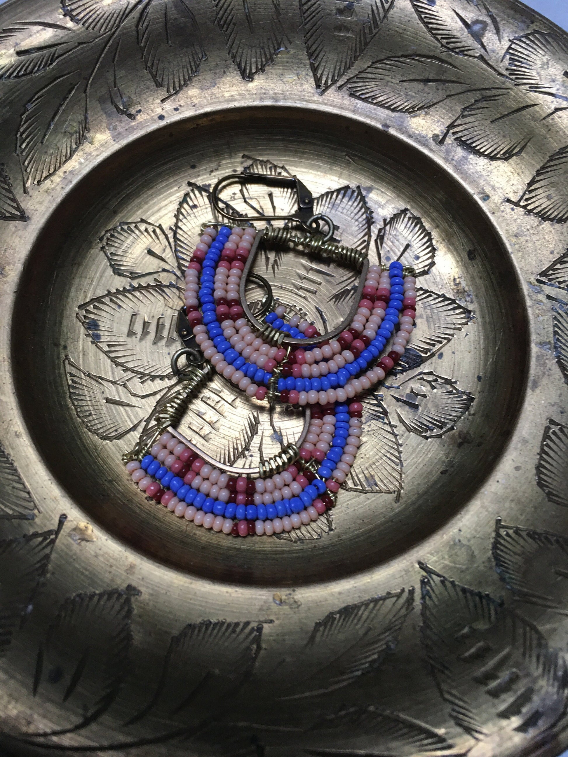 Basket pattern earrings