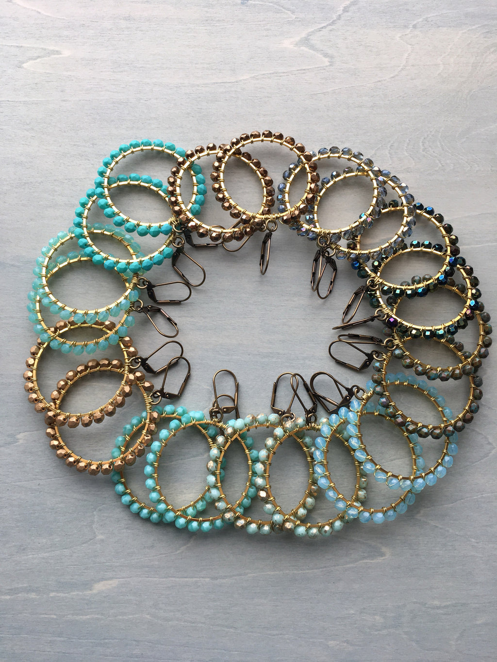 Matte turquoise hoops