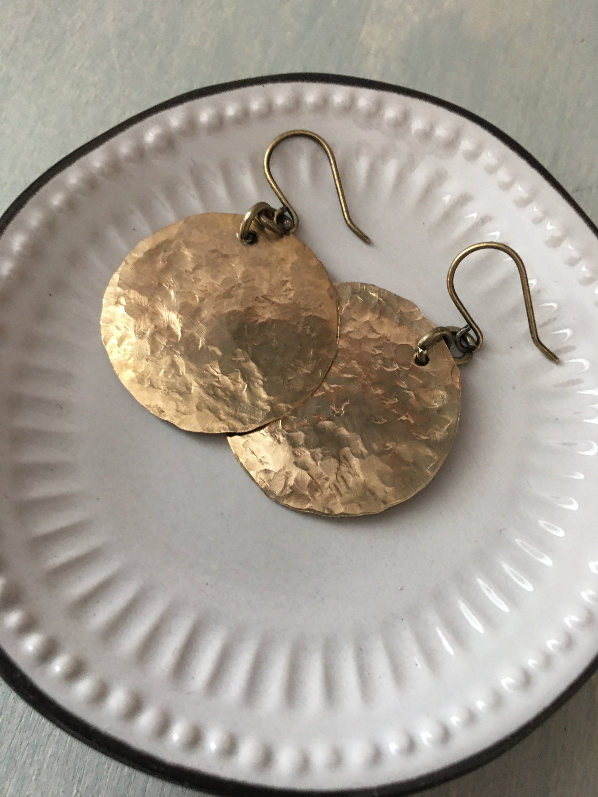 Golden state disk earrings