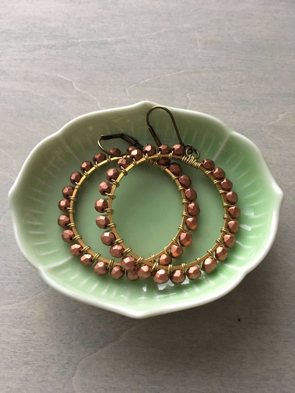 Copper colored hoops