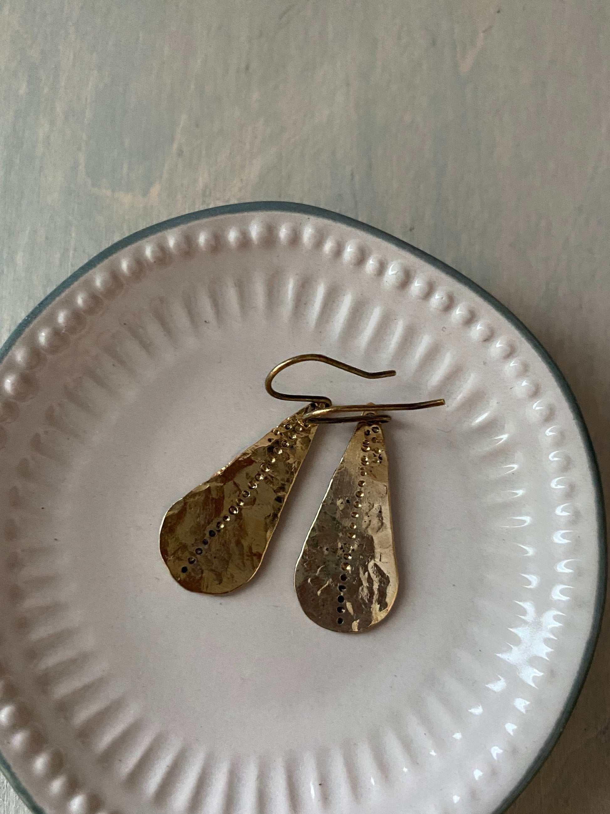 Rain drop / golden state earrings