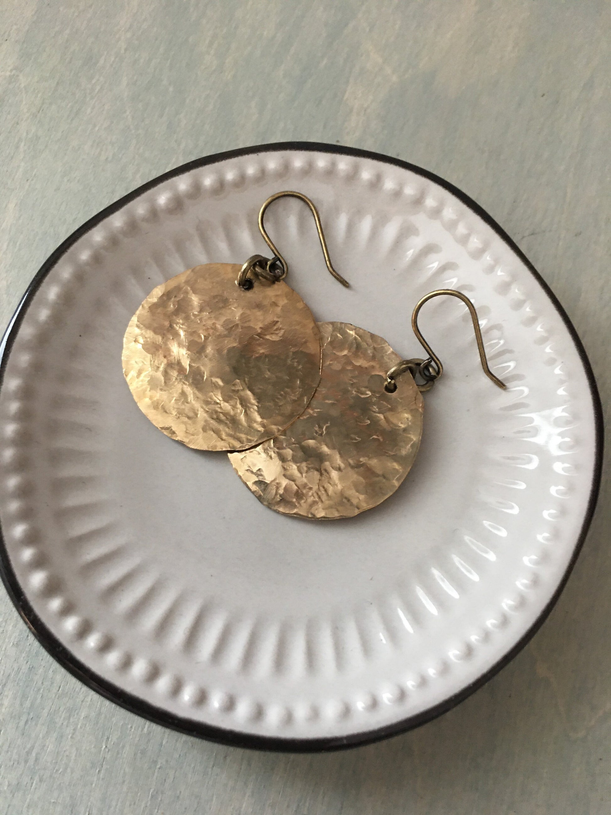 Golden state disk earrings