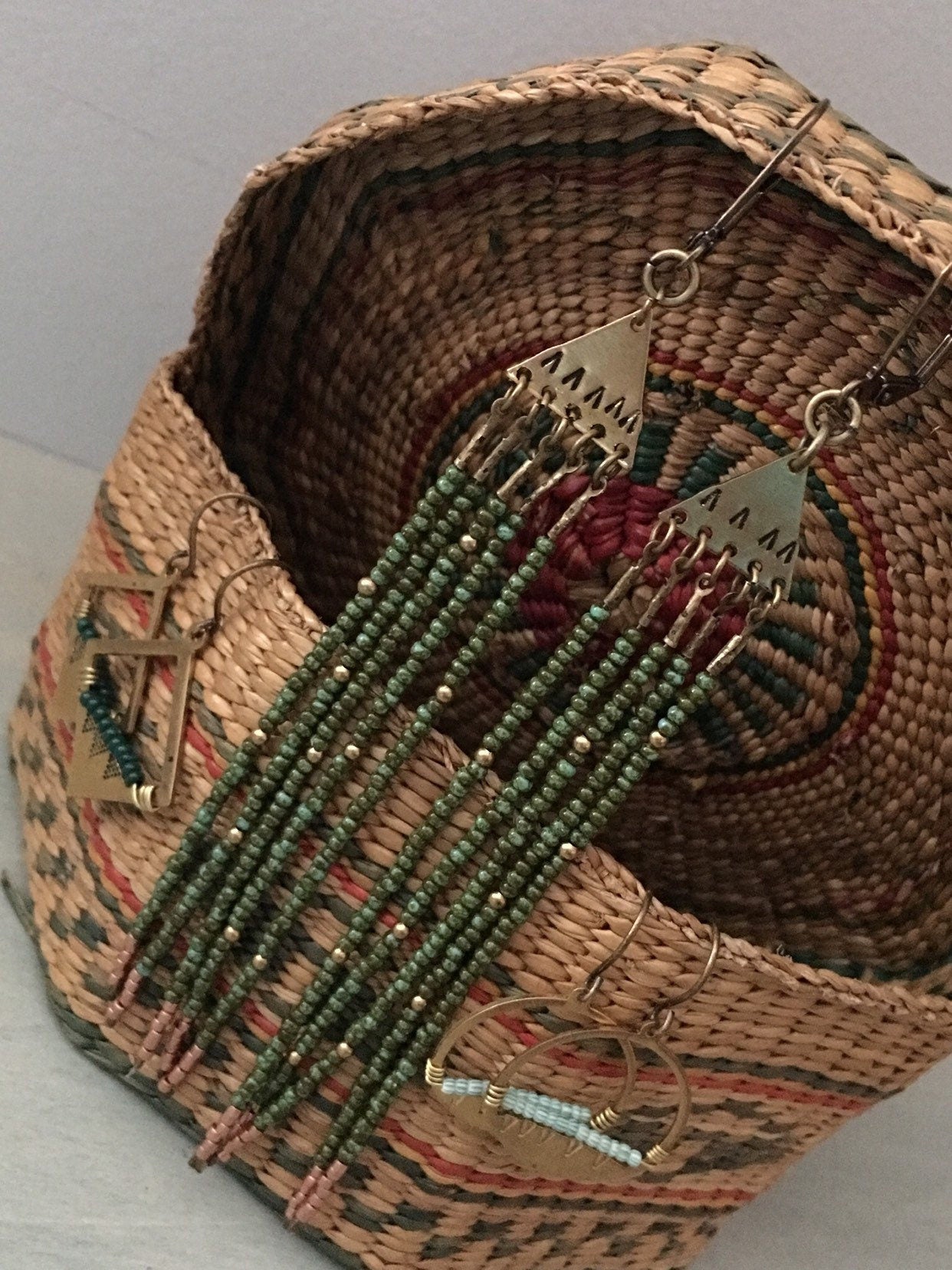 Mountain  Triangles Fringe  earring