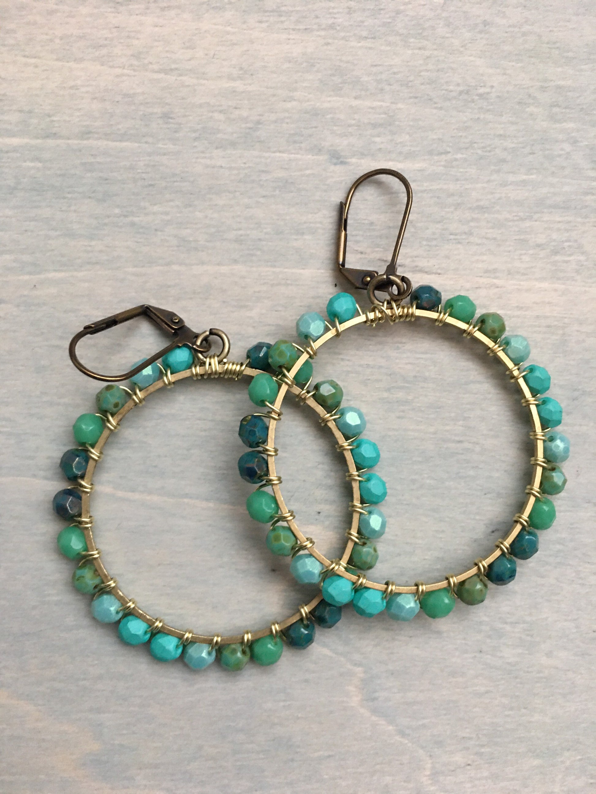 Ombré Hoops -turquoise /green