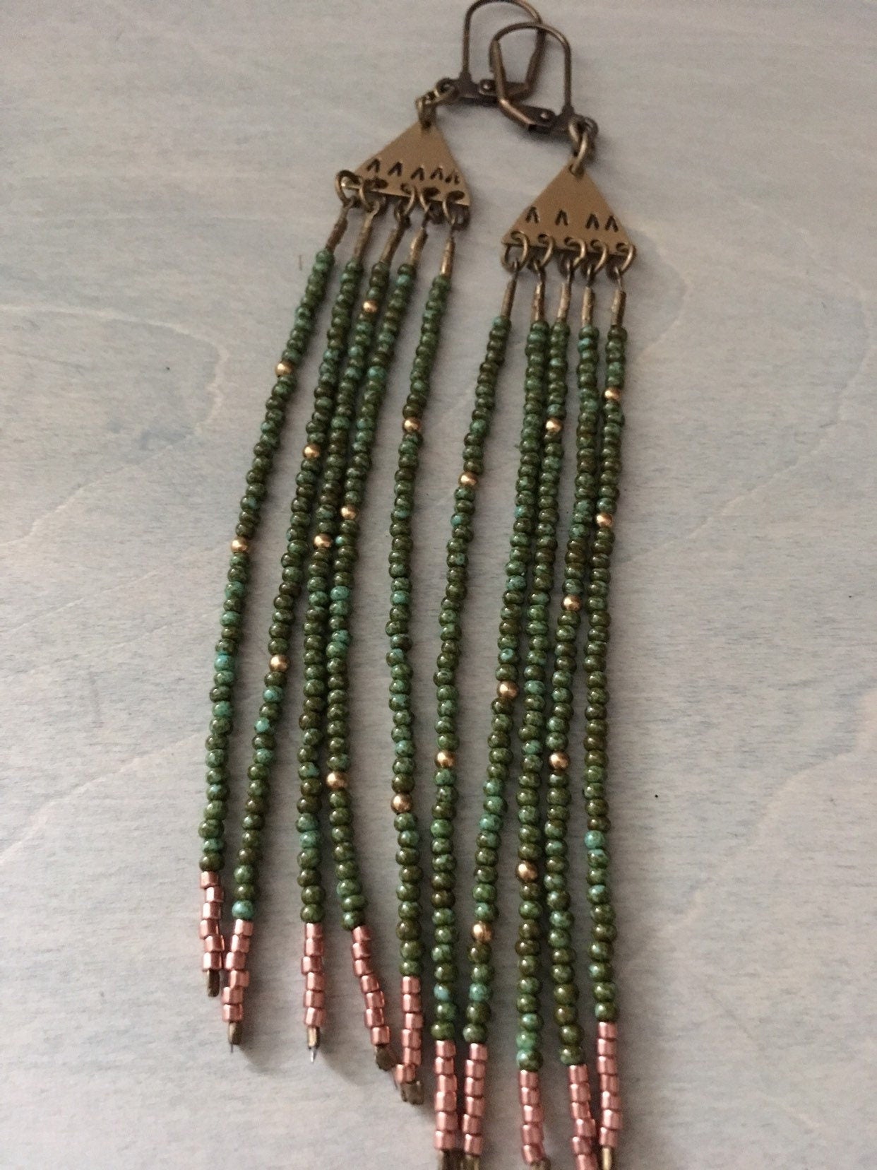 Mountain  Triangles Fringe  earring