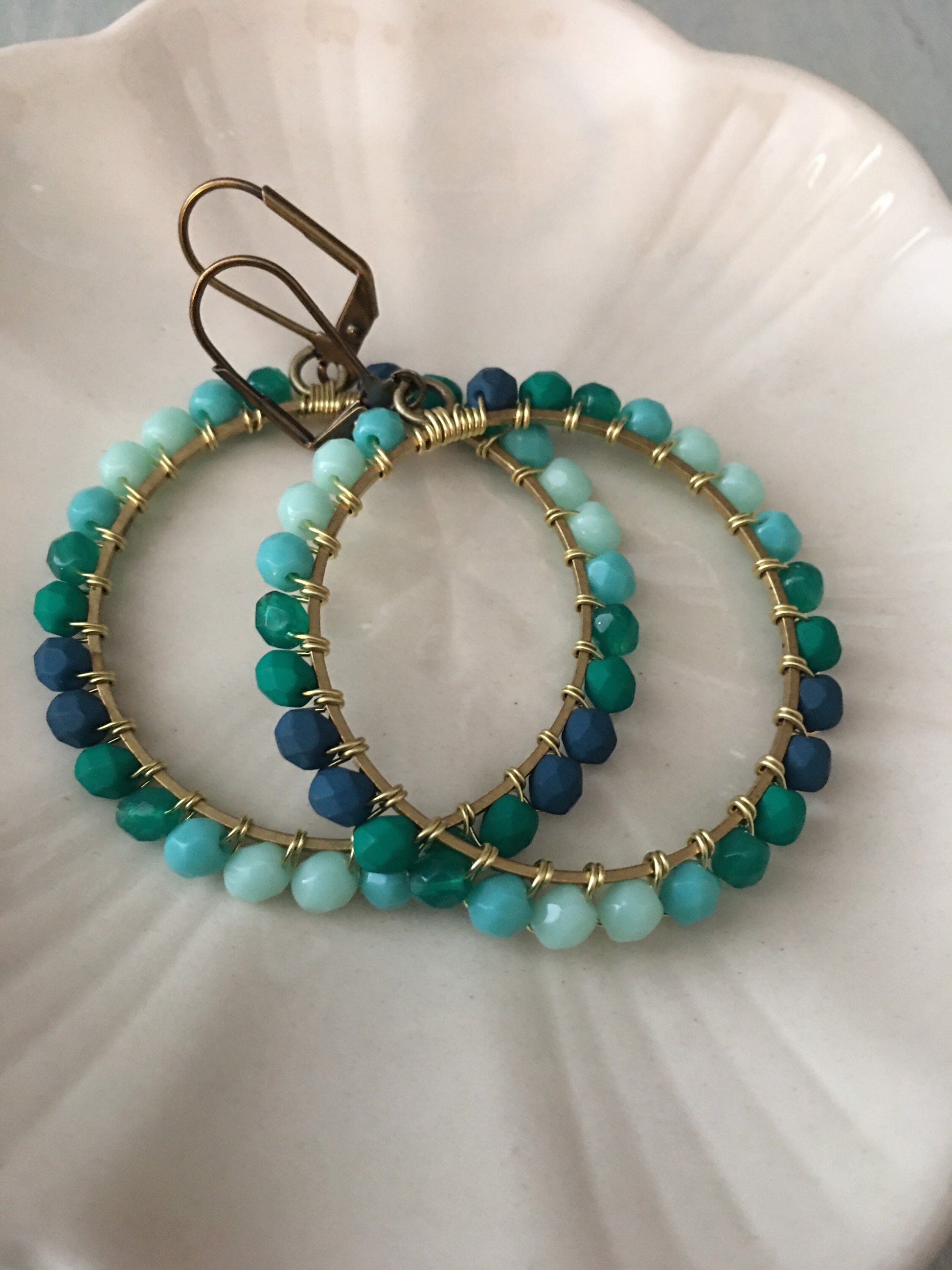Mermaid ombré hoops