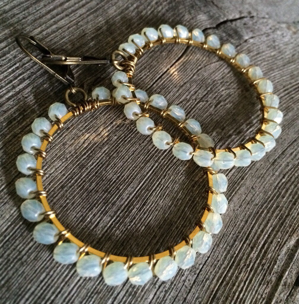 Milk glass hoops