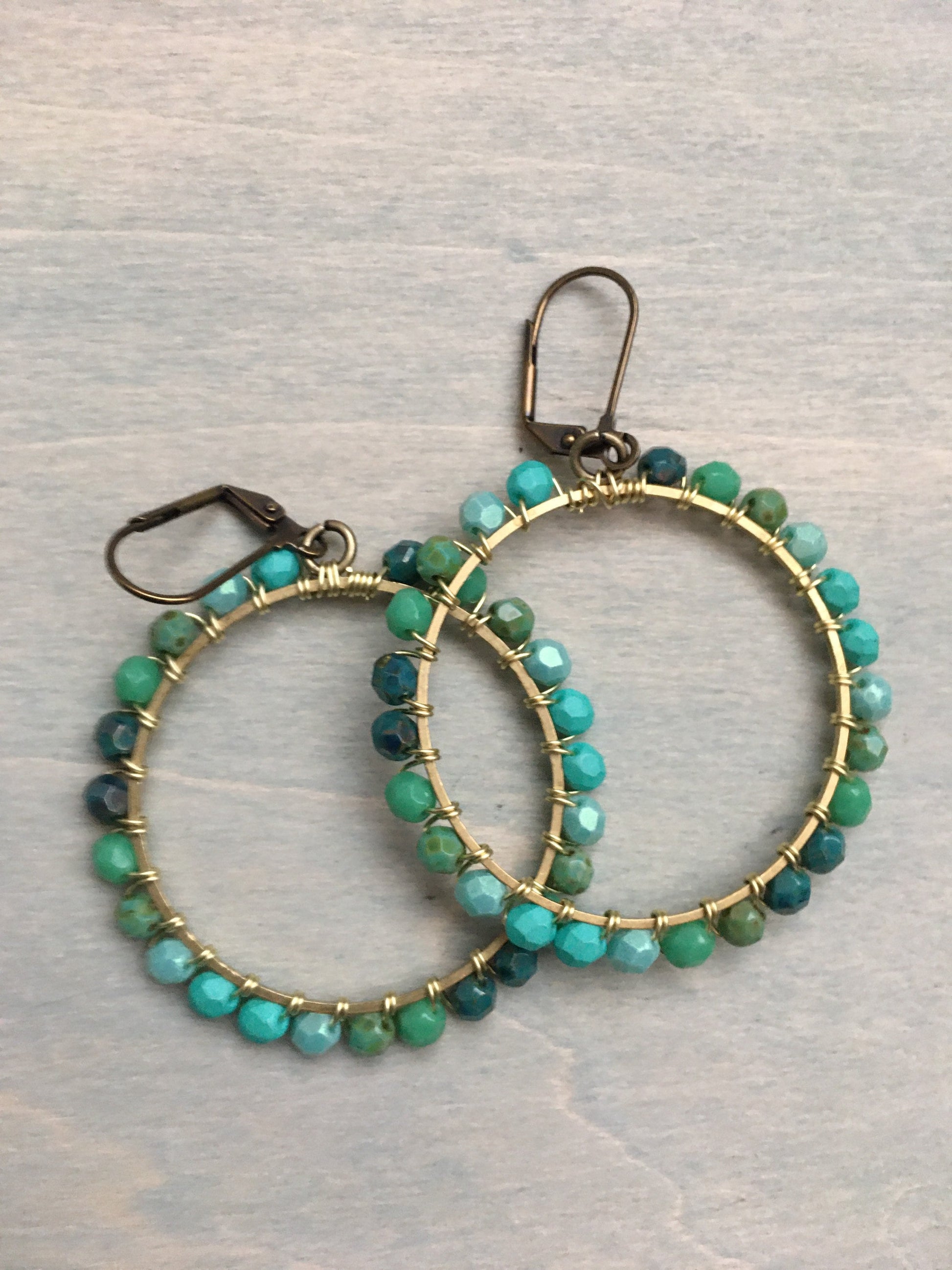 Ombré Hoops -turquoise /green