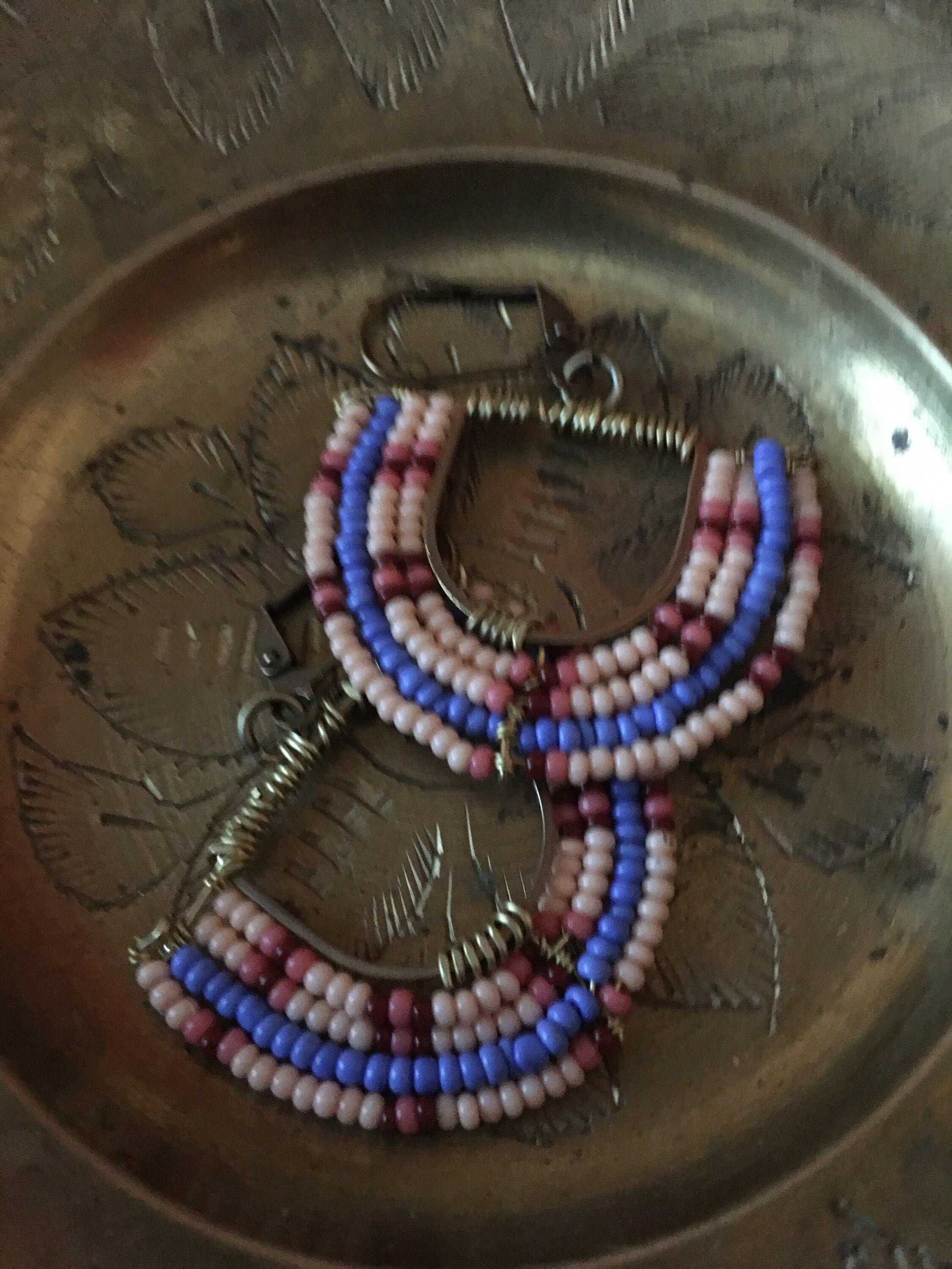 Basket pattern earrings