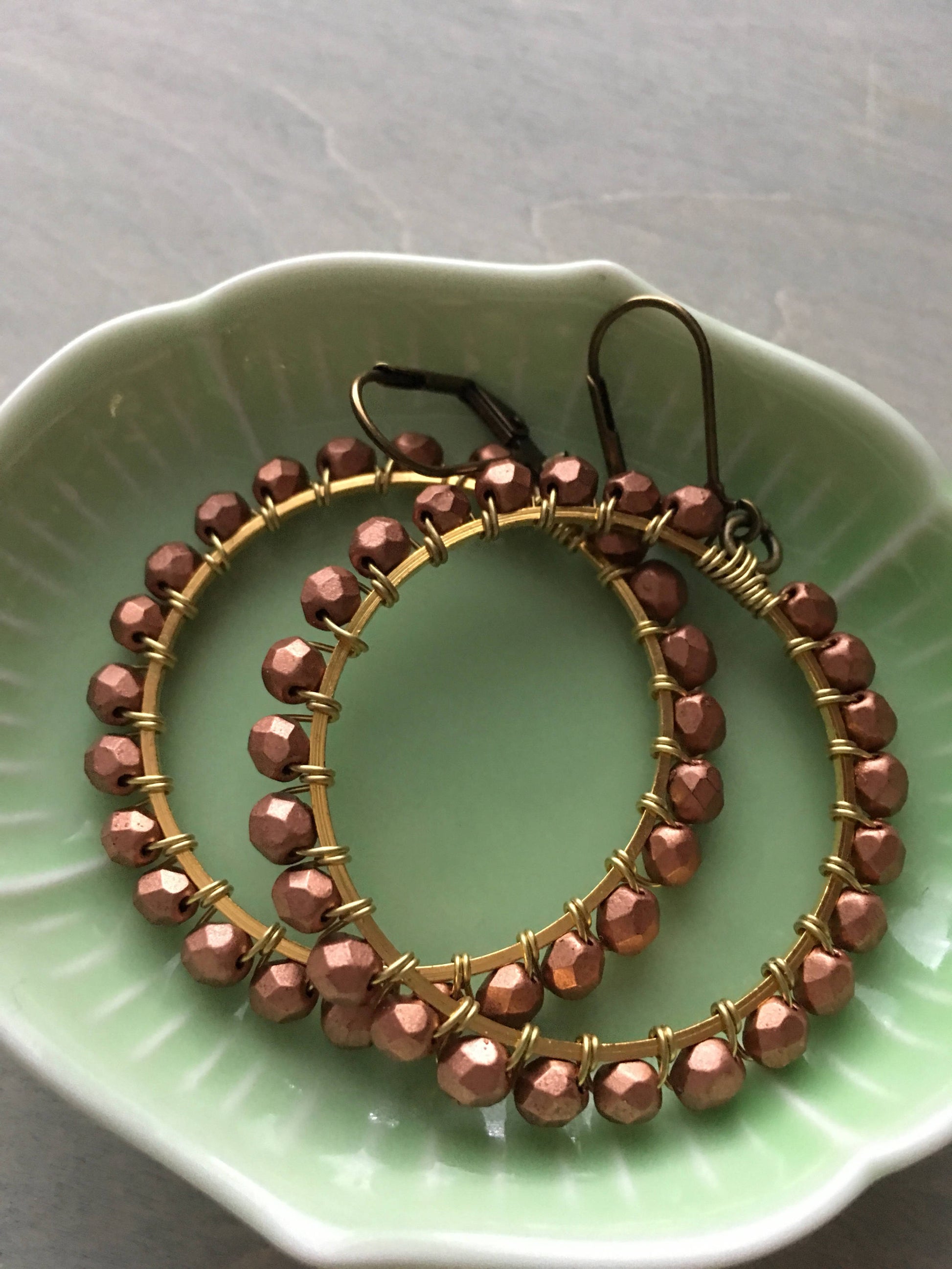 Copper colored hoops