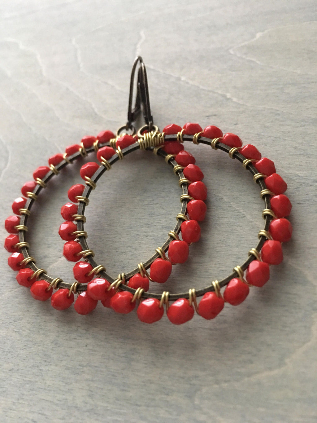 Cherry  red hoops