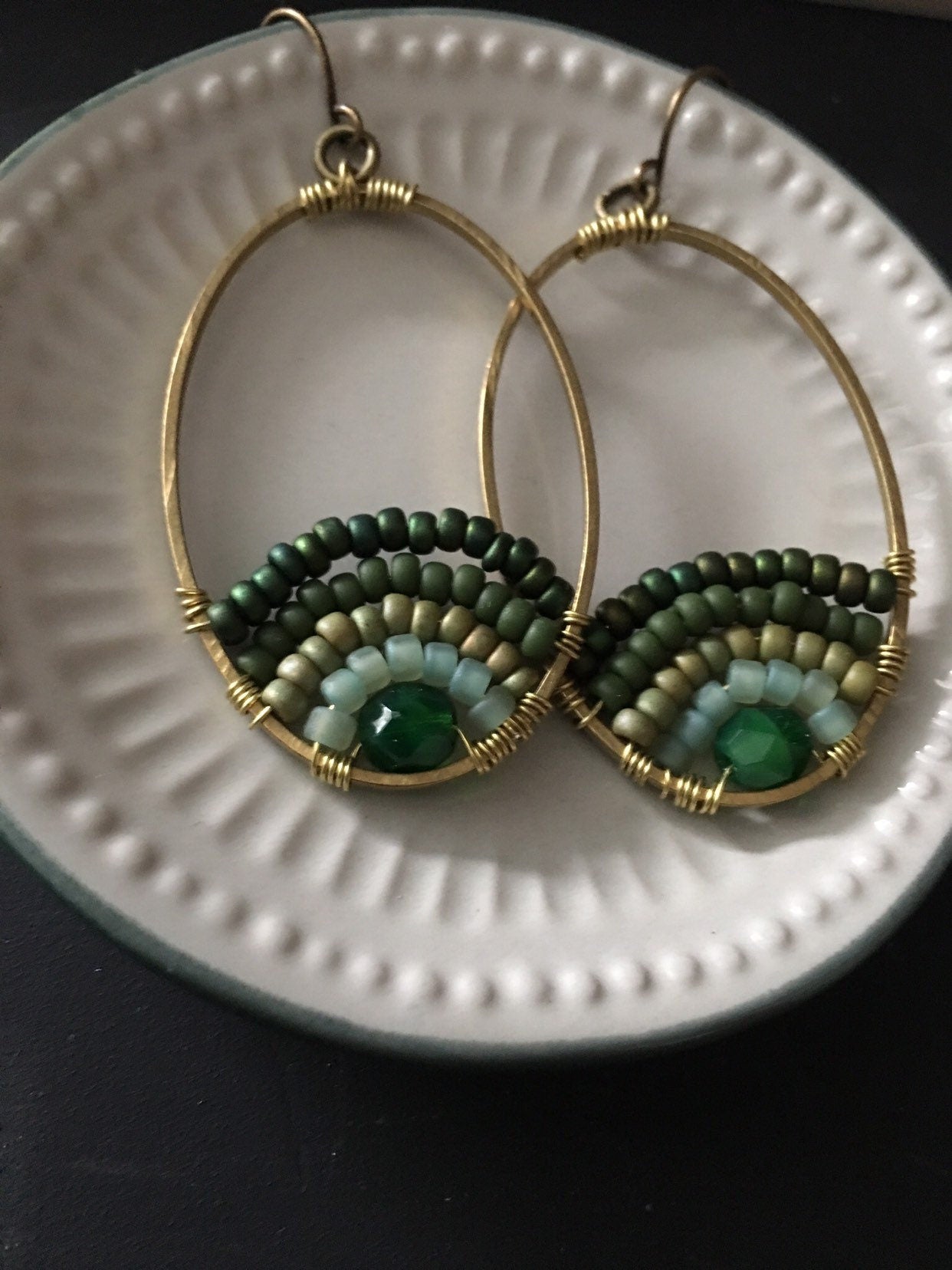 Sunset earrings /green