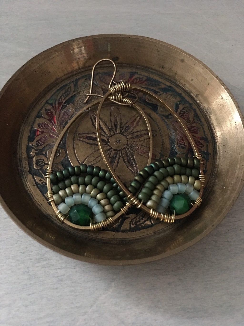 Sunset earrings /green