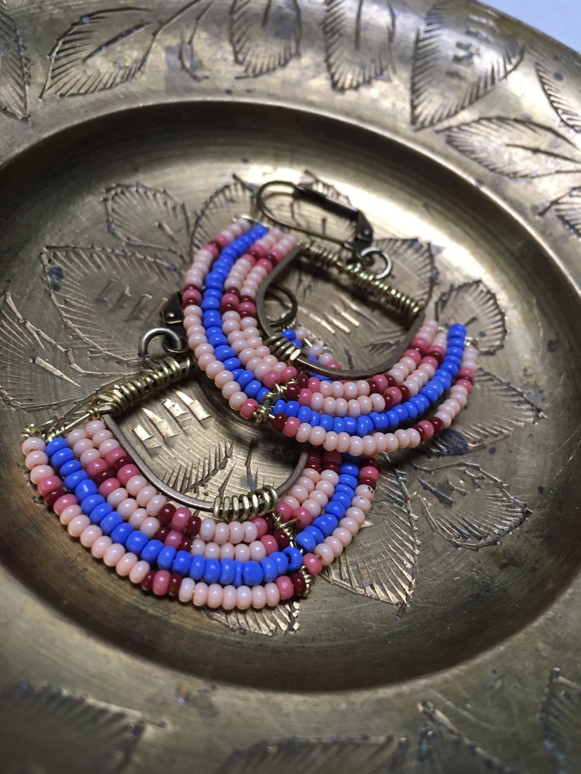 Basket pattern earrings