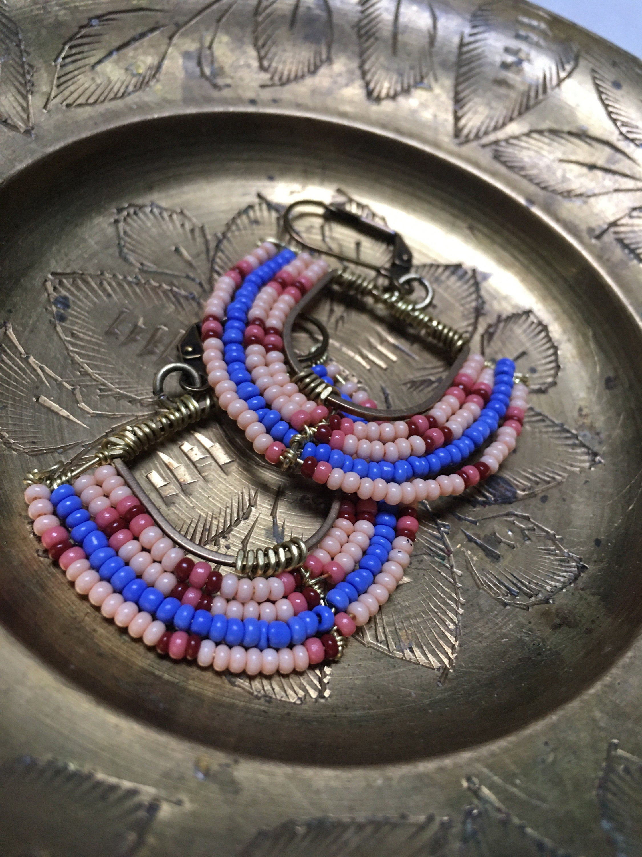 Basket pattern earrings