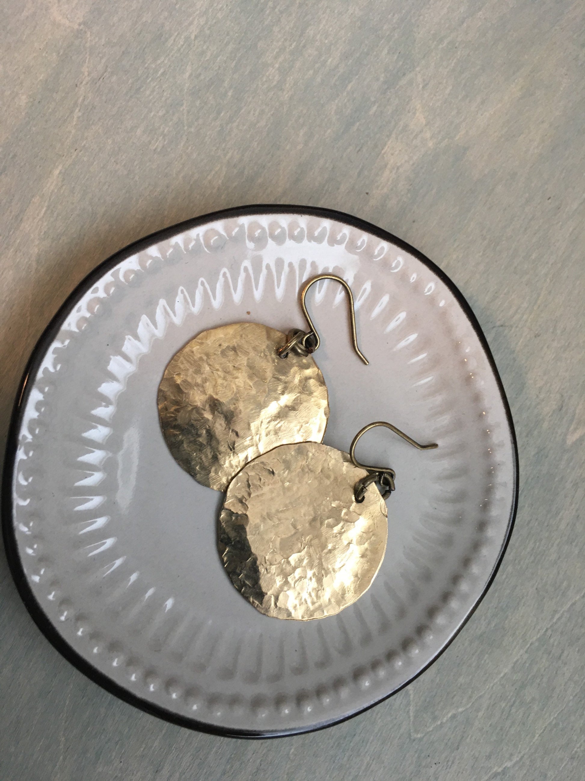 Golden state disk earrings