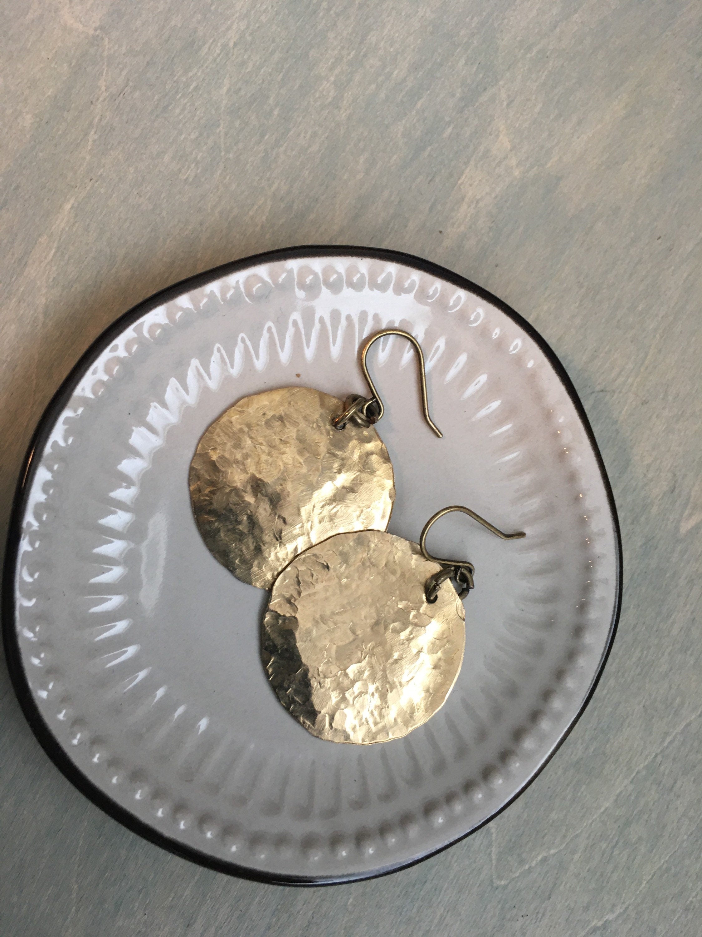 Golden state disk earrings