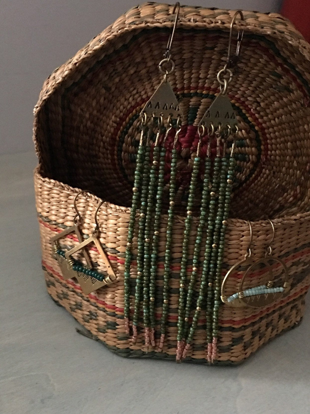 Mountain  Triangles Fringe  earring