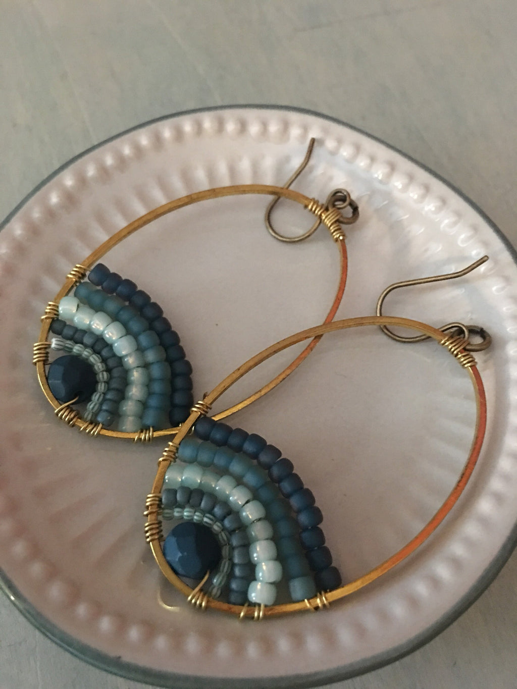 Tropical blue rainbow earrings