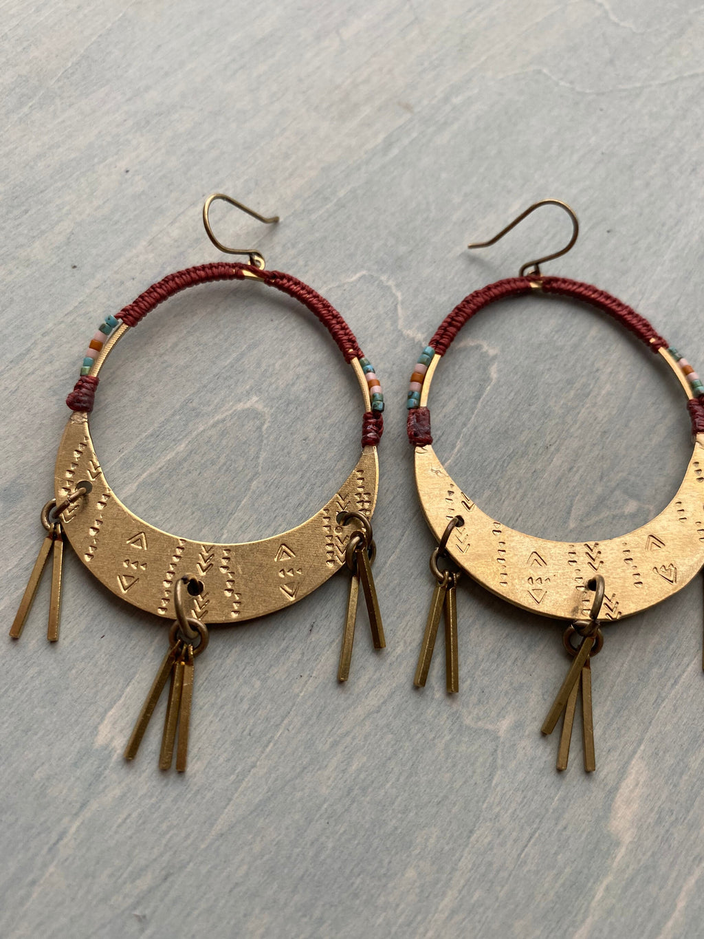 Fierce women earrings/ rust