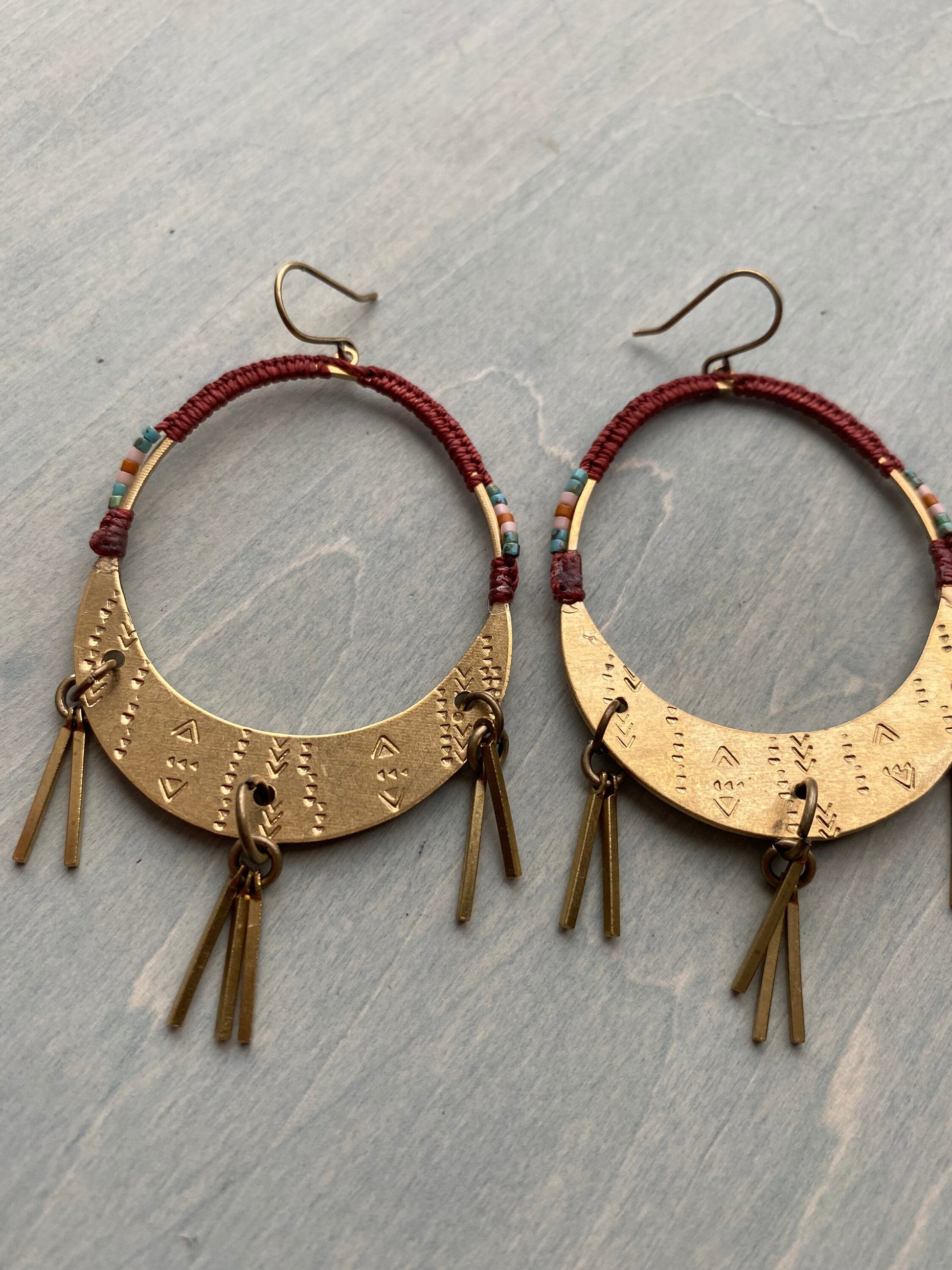 Fierce women earrings/ rust