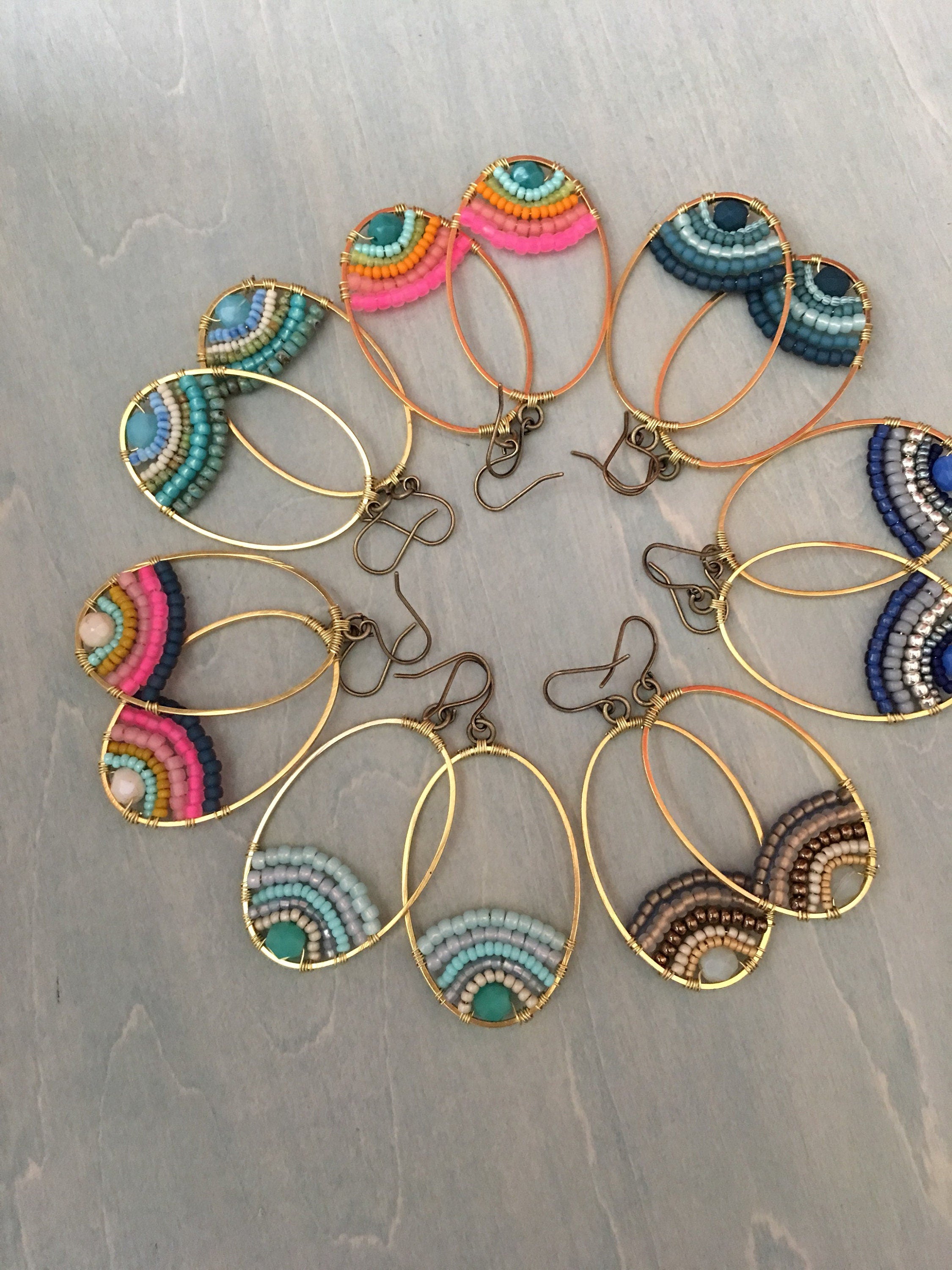 Tropical blue rainbow earrings