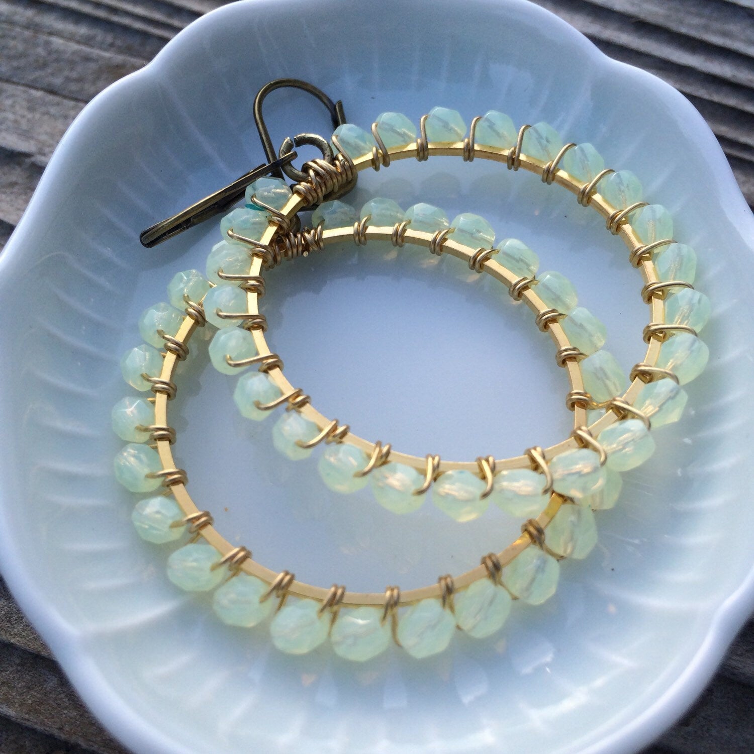 Golden Agate Hoops