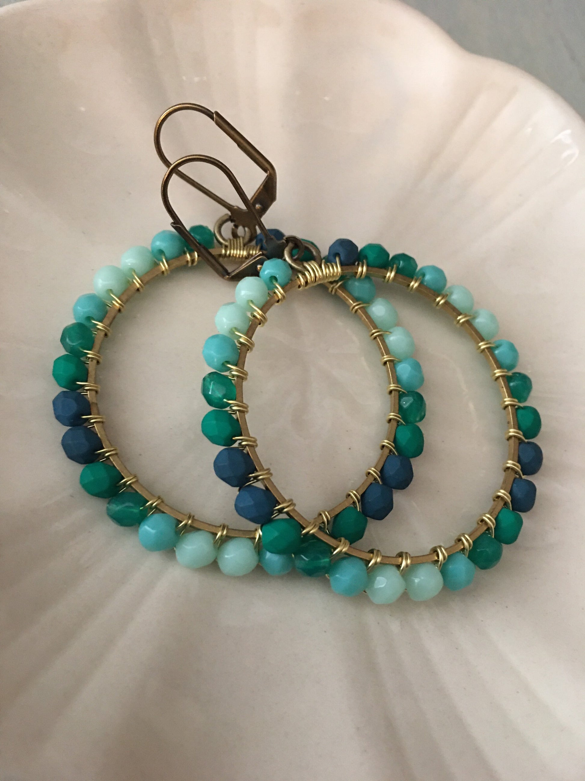 Mermaid ombré hoops