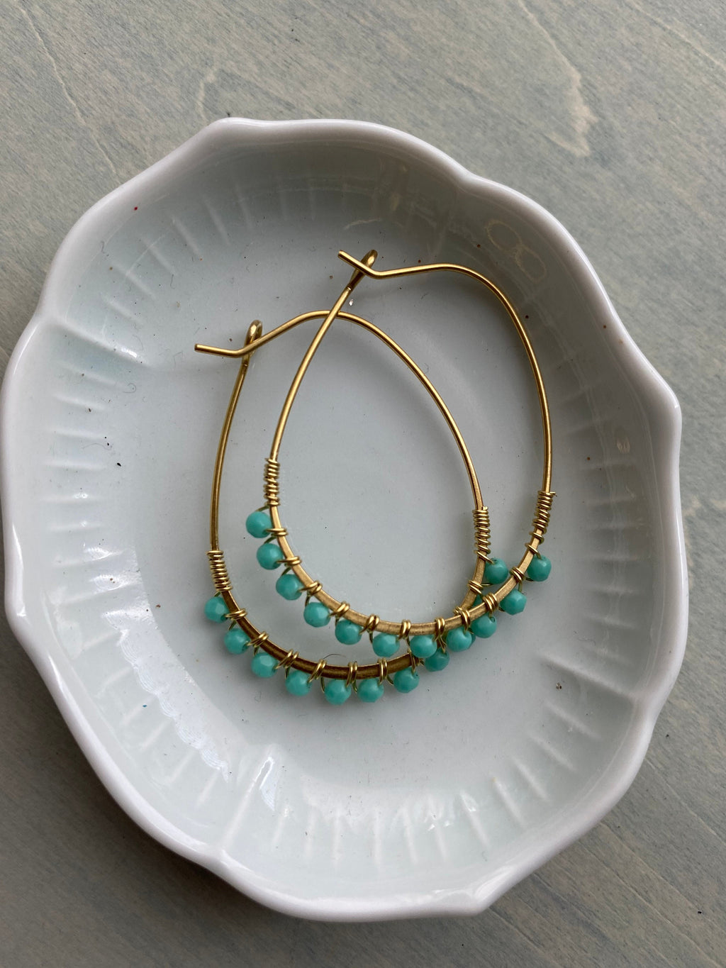 Perfect size hoops -turquoise