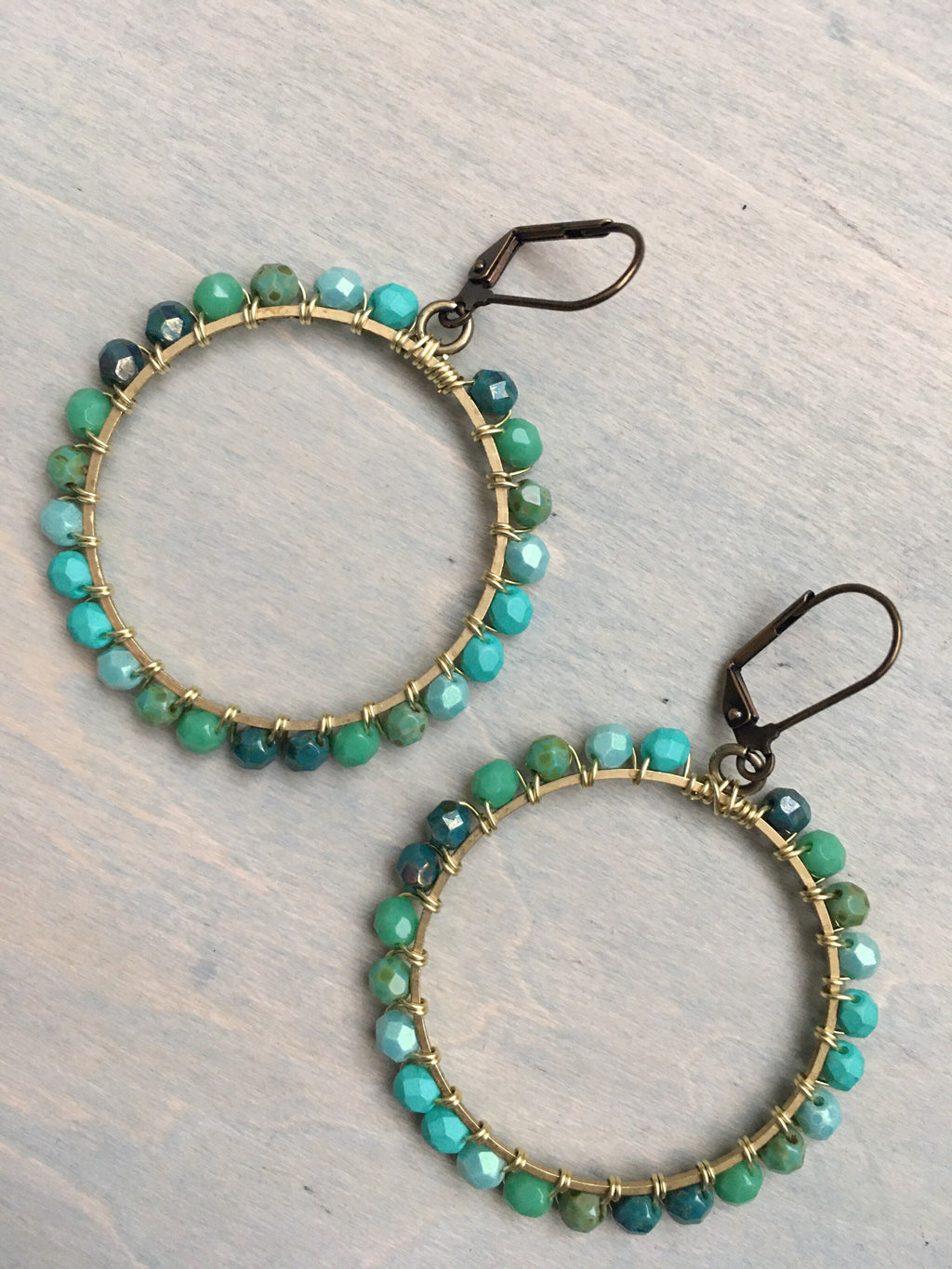 Ombré Hoops -turquoise /green