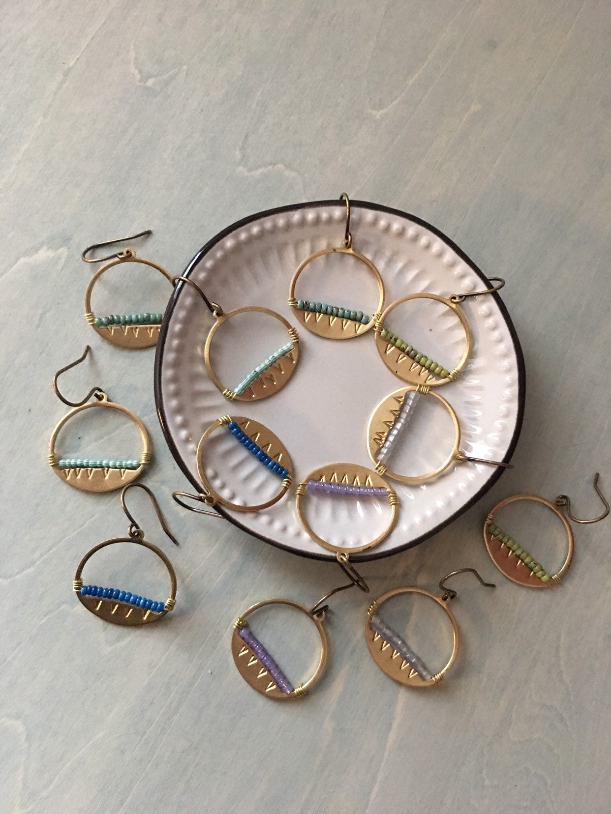 Grey sky mountain  earrings