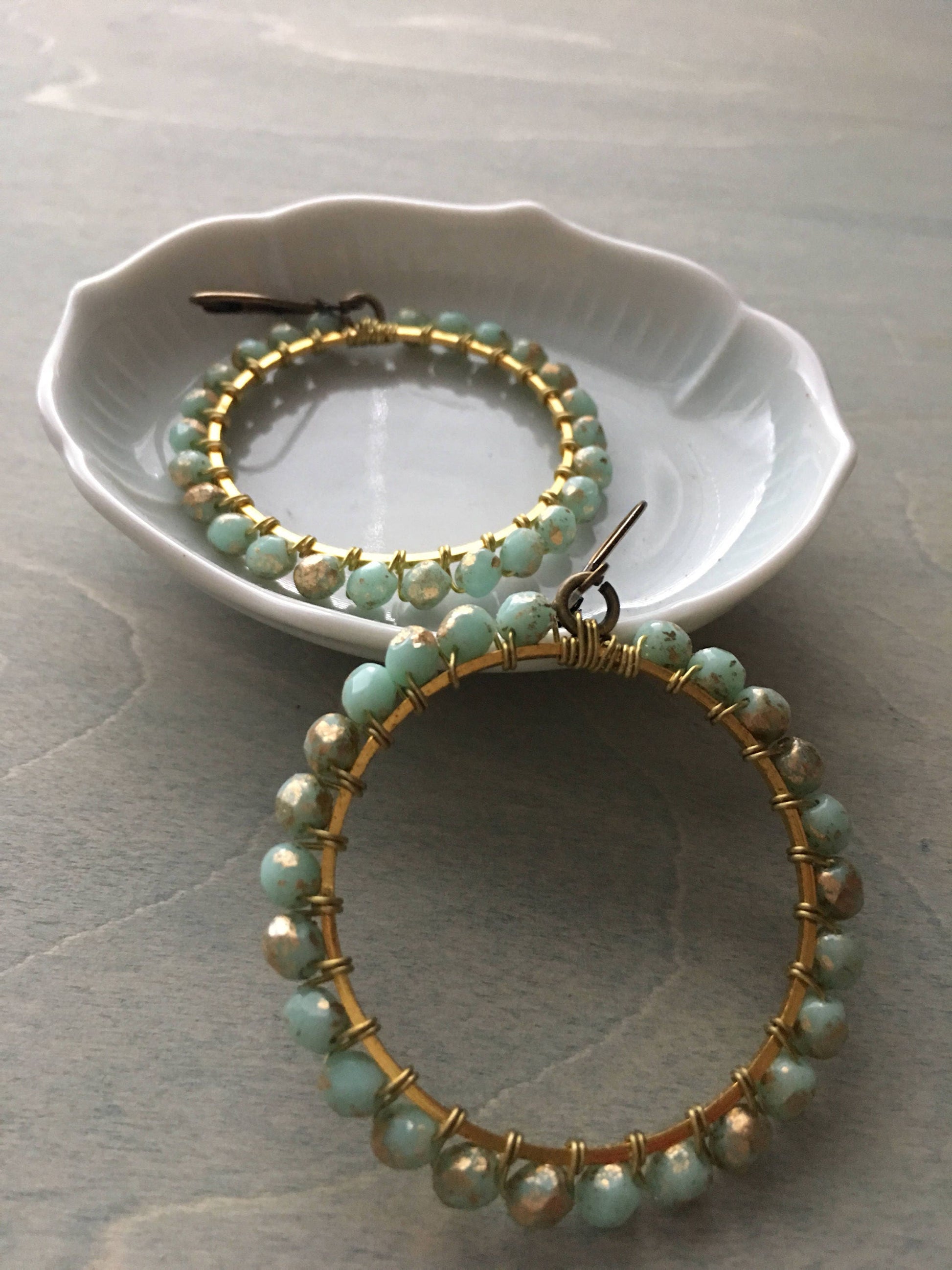 Robin egg blue hoops
