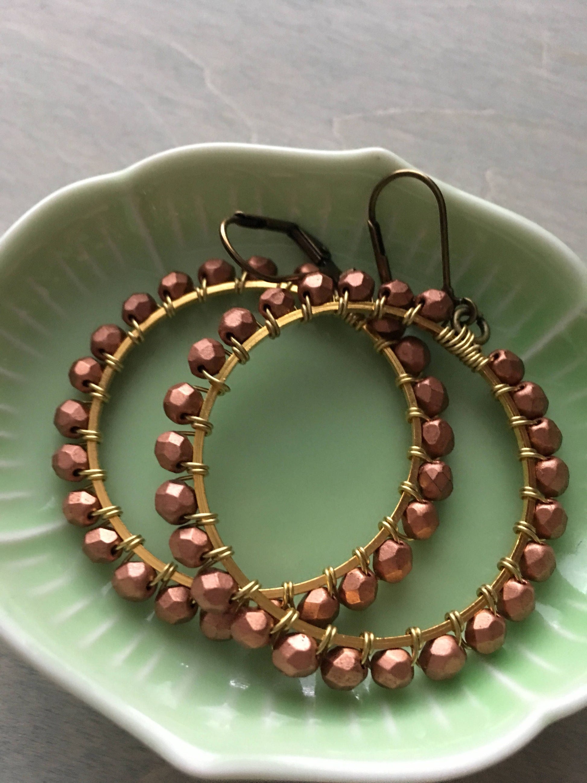 Copper colored hoops