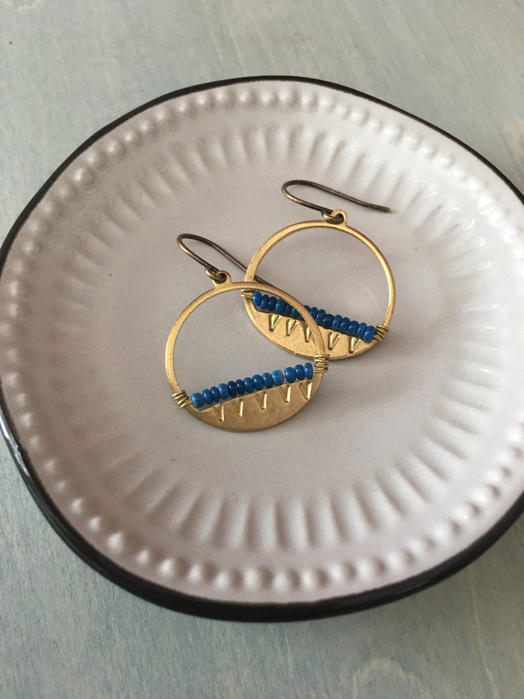 Foggy  mountain sunset earrings