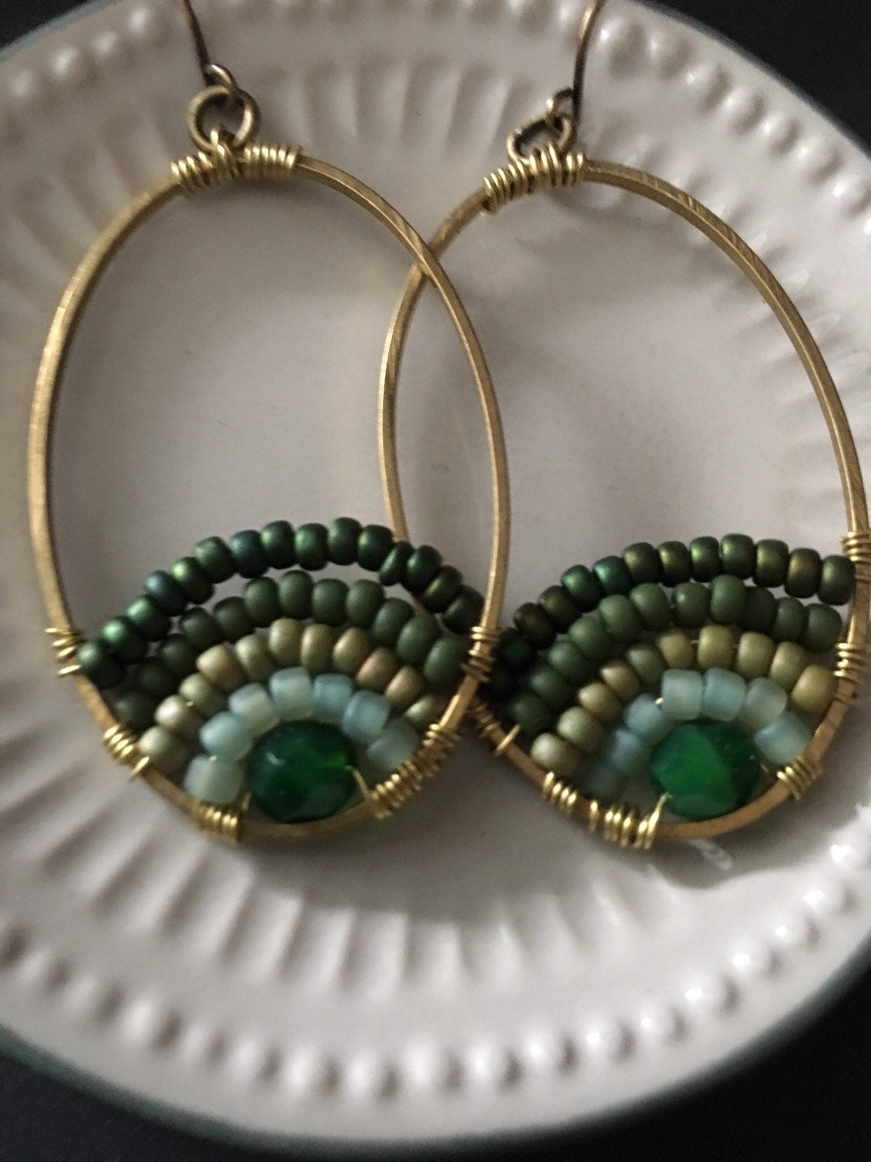 Sunset earrings /green