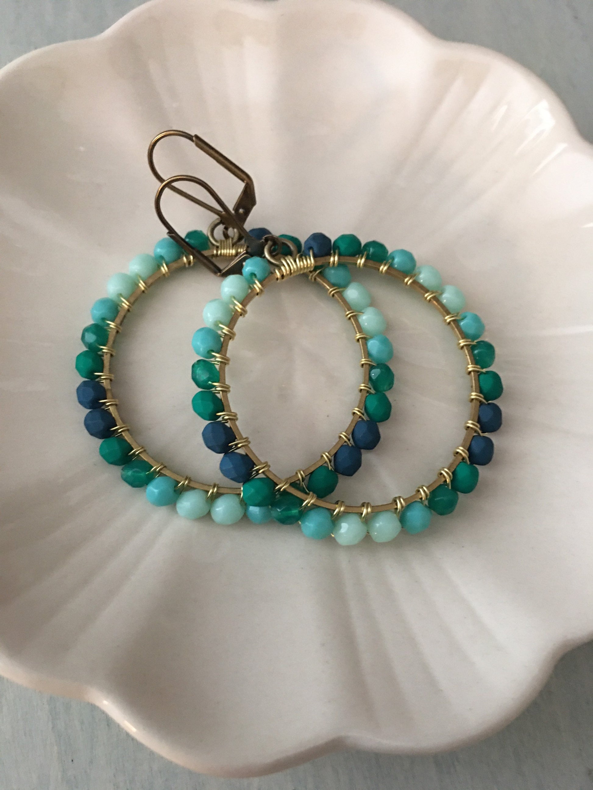 Mermaid ombré hoops