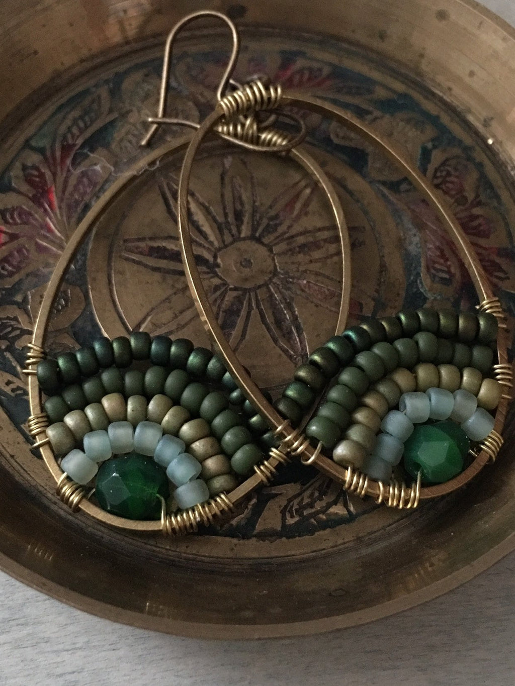 Sunset earrings /green